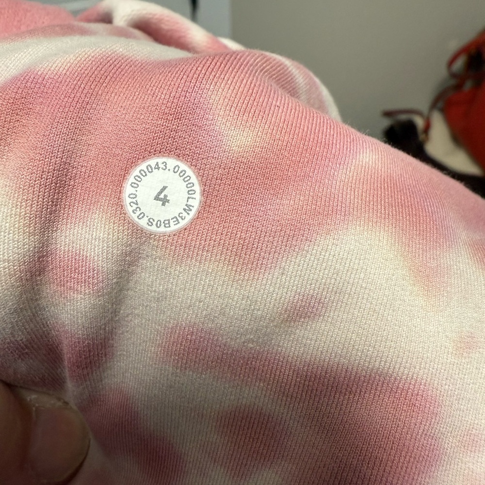 Lululemon All Yours Hoodie Tie Dye *Fleece Marmoleado Tie Dye Brier Rose Size 4 - Picture 6 of 7